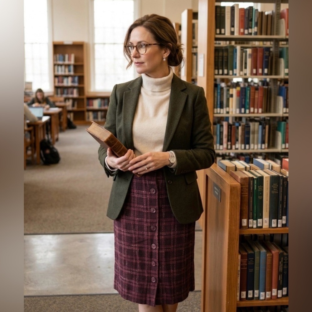 Jones Wear Plaid Tweed Button-Front Skirt